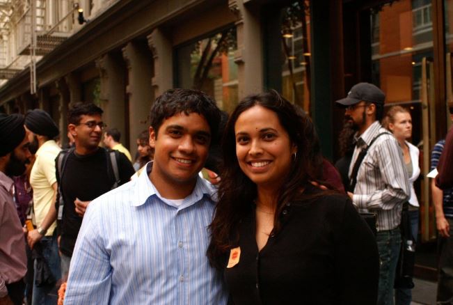 Manu Raju with wife