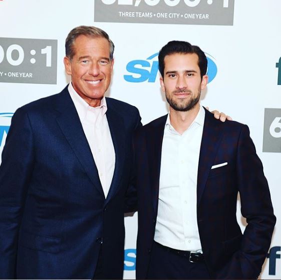Brian Williams with his son