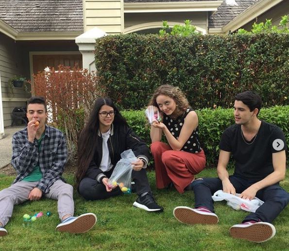 Madeleine Arthur with cousins