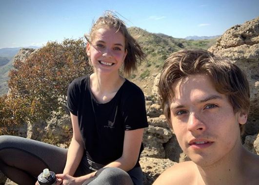 Dylan Sprouse with his lady love.