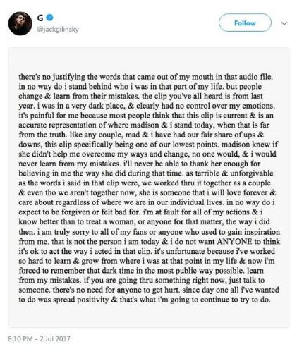 Jack Gilinsky Girlfriend, Apology, Breakup