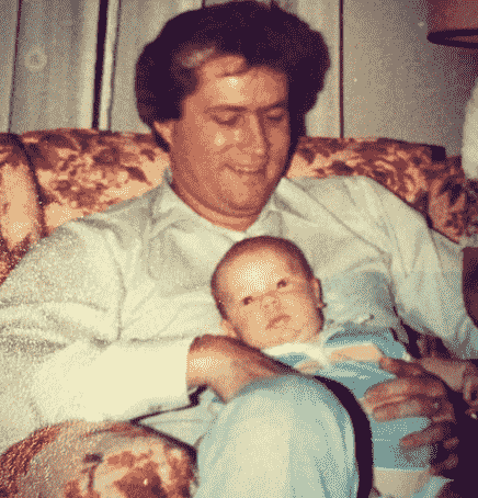 Infant Tom Pelphrey with his belated father, Richard Pelphrey lying on his father