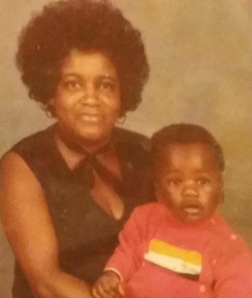 Mike Colter with his mother.