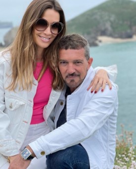 Antonio Banderas with his wife Nicole