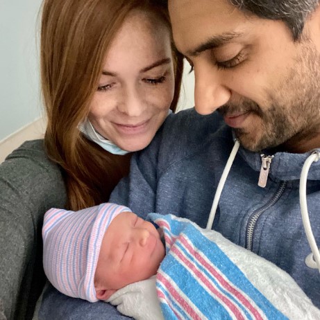 Adhir Kalyan with his wife Emily and daughter Mira