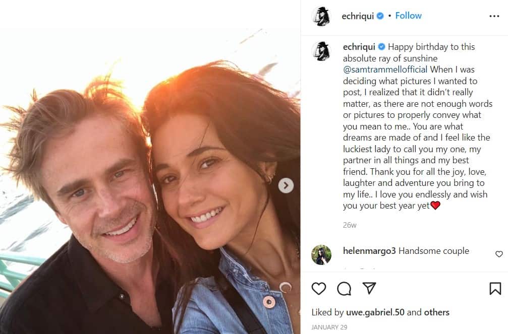sam-trammell-girlfriend Sam Tramell with his girlfriend Emmanuel Chriqui