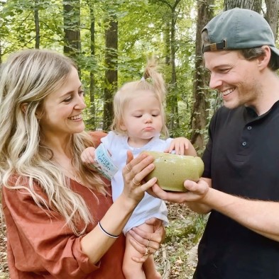 hunter-parrish-family Hunter Parrish family photo including his wife Kathryn Wahl and daughter Meadow