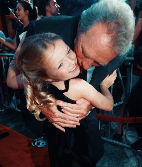 Young Francesca Eastwood with her father Clint Eastwood