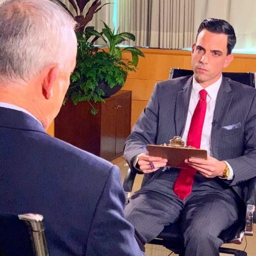 trey-yingst Trey Yingst while he was interviewing Israeli defence minister Benny Gantz about nuclear program.