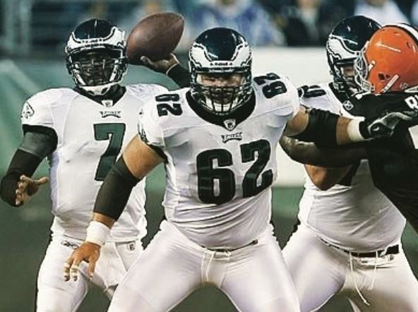 Jason Kelce while he was training in training camp back in 2011 with his fellow players.