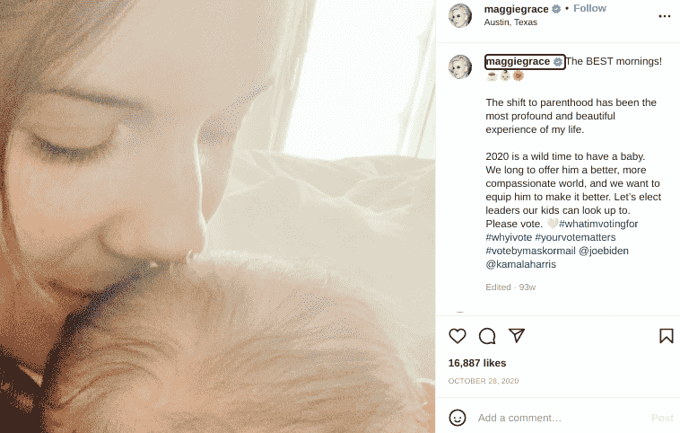 maggie-grace-with-her-new-born Maggie Grace with her new born baby