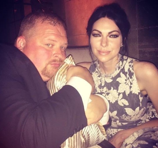 Joel Marsh garland with Laura Prepon a co-actor of Orange is the new black