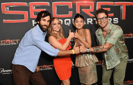 Abby James Witherspoon with other artist during the promotion of film " The Secret Headquarters "