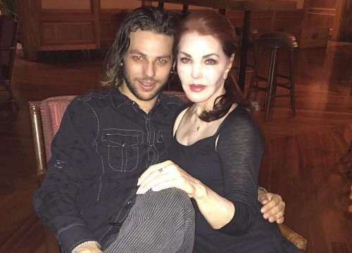 Priscilla Presley with her son Navarone Garibaldi.