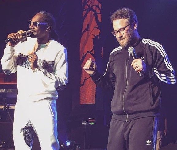 seth-rogen Seth Rogen with pop-singer and rapper Snoop Dog for Hilarity Charity.