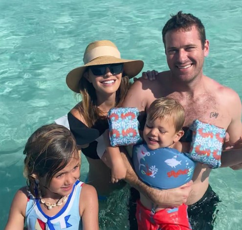 Armie Hammer with ex-wife and children