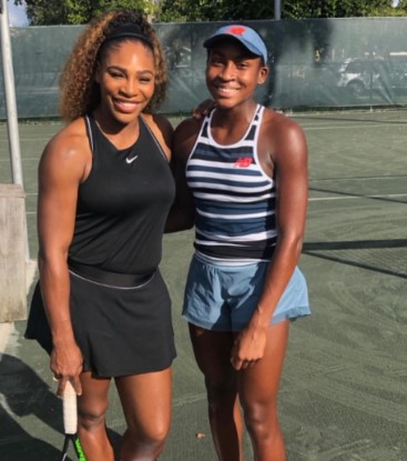 coco-gauff-with-her-idol-serena-williams Coco Gauff with her idol Serena Williams