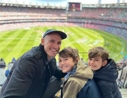 Ryan Fitzgerald with his son