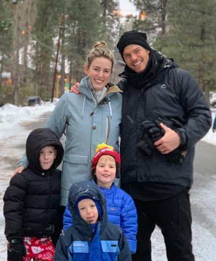 Catherine Ritchson with her sons and husband on a trip