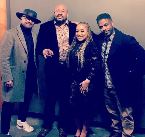 Valarie Harding with her husband and bandmates 