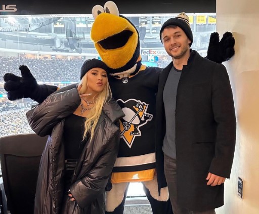 Christina Aguilera with her fiancé Matthew Rutler