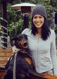 sara-donchey-with-her-dog Sara Donchey with her dog