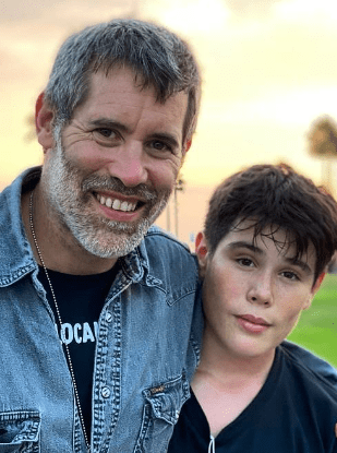 Jalil Lespert with his son