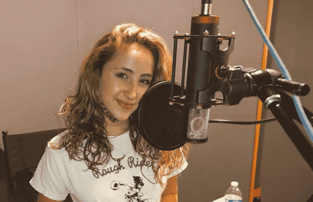 Ava Kolker recording her songs.