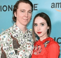 Paul Dano with his wife 