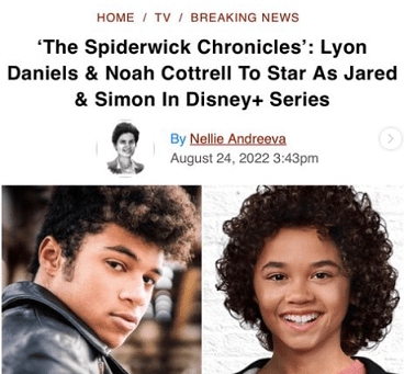 Lyon Daniels shares the news of being cast in The Spiderwick Chronicles 