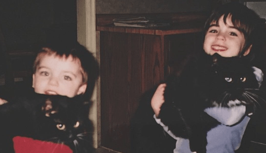 Sarah Desjardins with her brother 