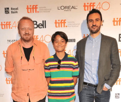 Filip Geljo with his father at Tiff