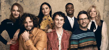 Wyatt Oleff with the cast of City on Fire Cast 