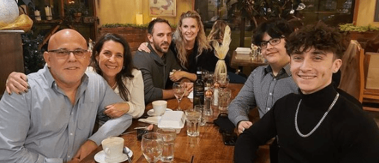 Dante Albidone with his family 