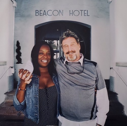 John McAfee with his wife
