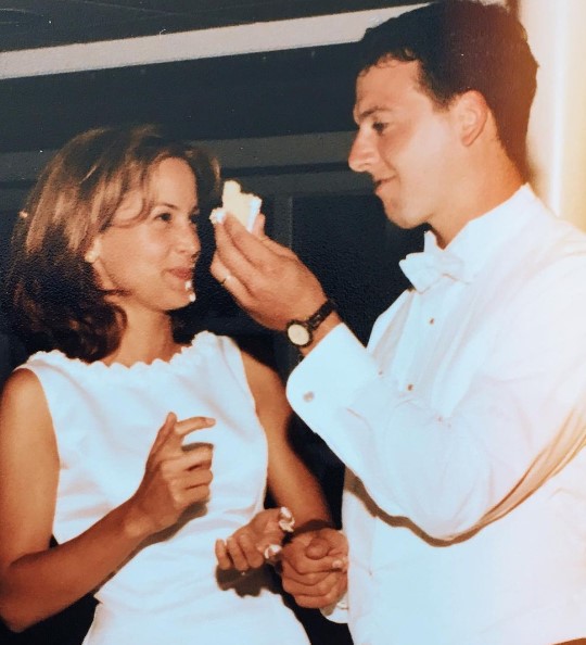 Stephanie Szostak with her husband