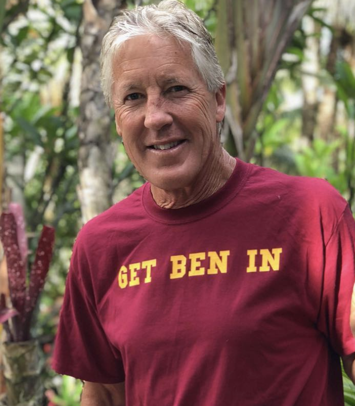 Pete Carroll promoting a book