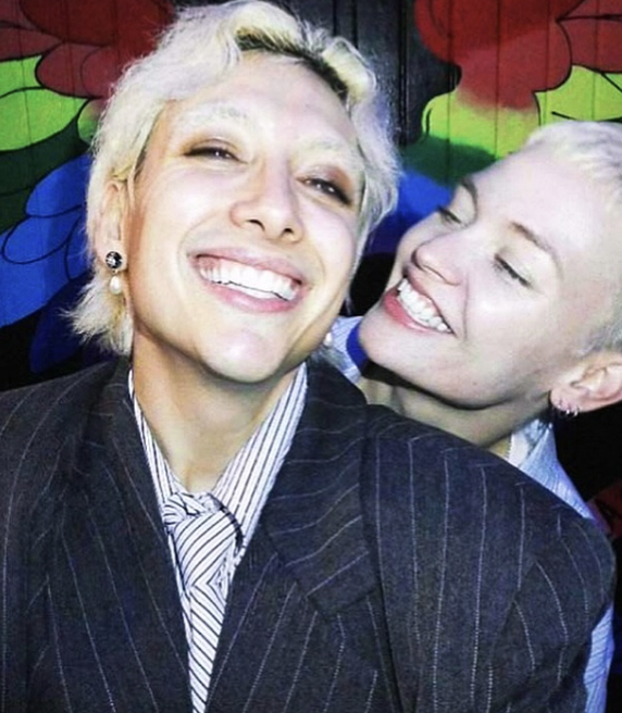 Mason posing with Sally for her Instagram