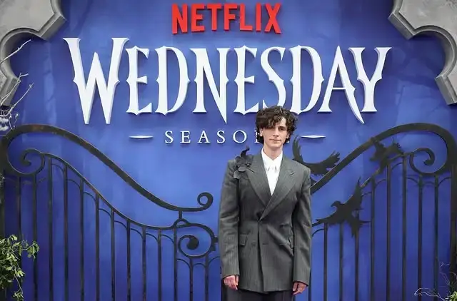 Actor Owen Painter standing on a red carpet in front of a Netflix 