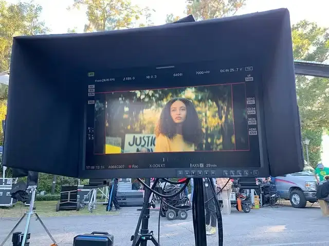 Nico Parker is seen on a director