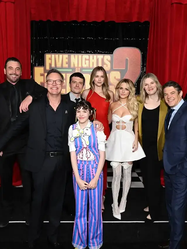 Piper Rubio and the cast members at the premiere event for Five Nights at Freddy