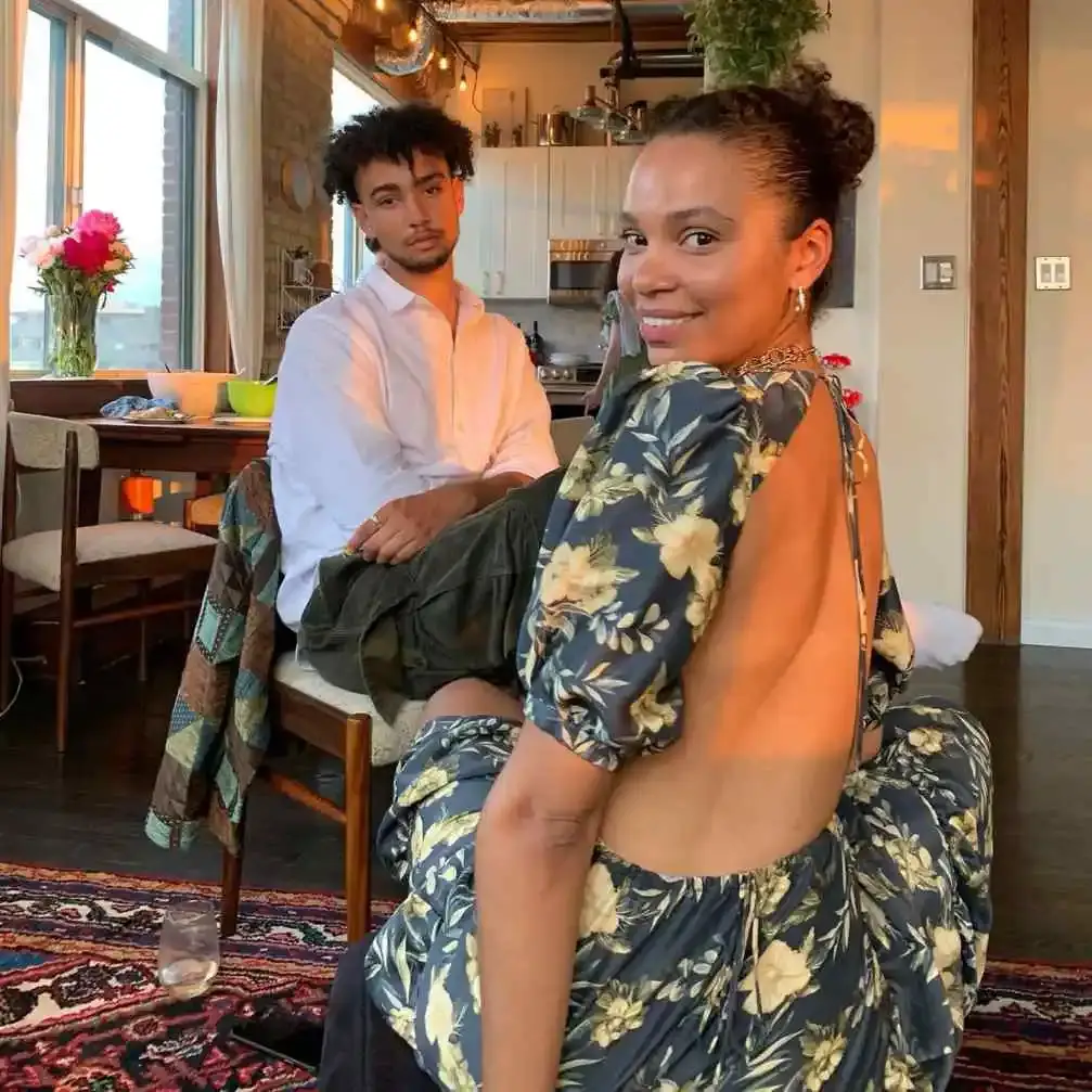 Actors Archie Madekwe and Nesta Cooper, who played twins Kofun and Haniwa in the Apple TV+ series See, pose together at the show