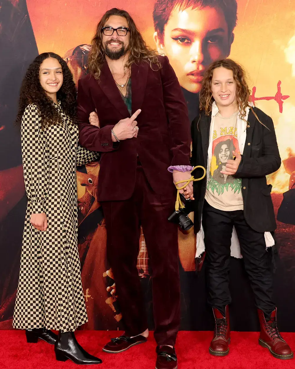 Jason Momoa stands proudly between his daughter Lola Iolani and son Nakoa-Wolf Momoa