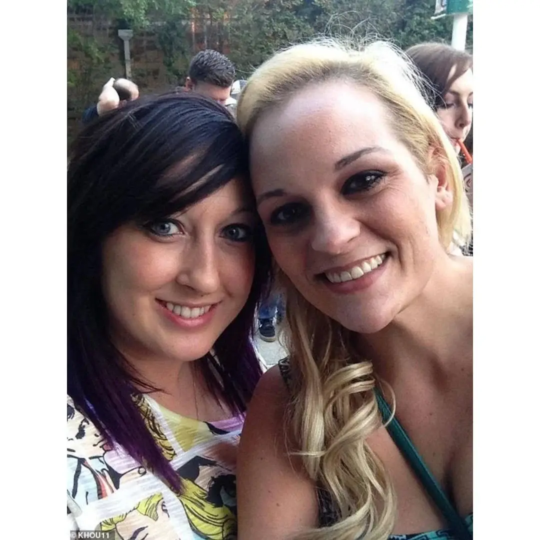 A close-up selfie of friends Heidi Broussard and Magen Fieramusca smiling together outdoors.