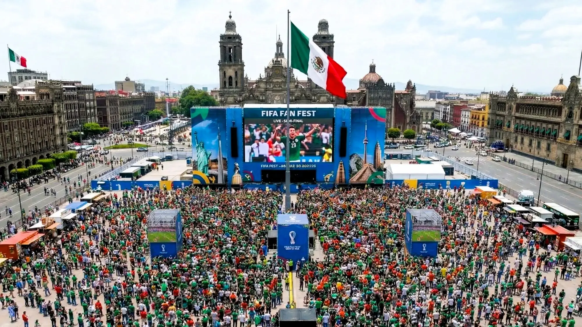 A massive crowd gathers in Mexico City