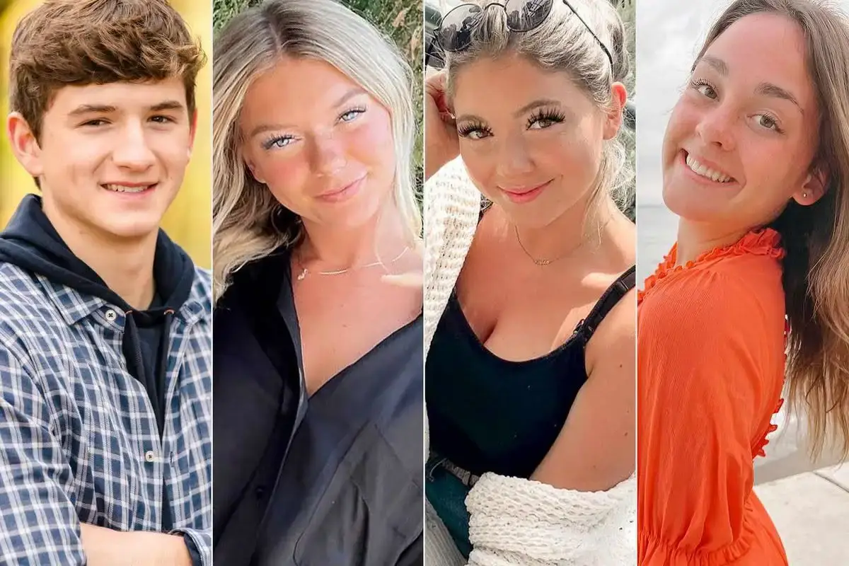 A four-panel collage showing portraits of Ethan Chapin, Madison Mogen, Xana Kernodle, and Kaylee Goncalves smiling.