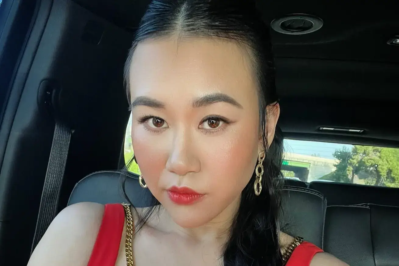 Selfie of actress Ramona Young in a car