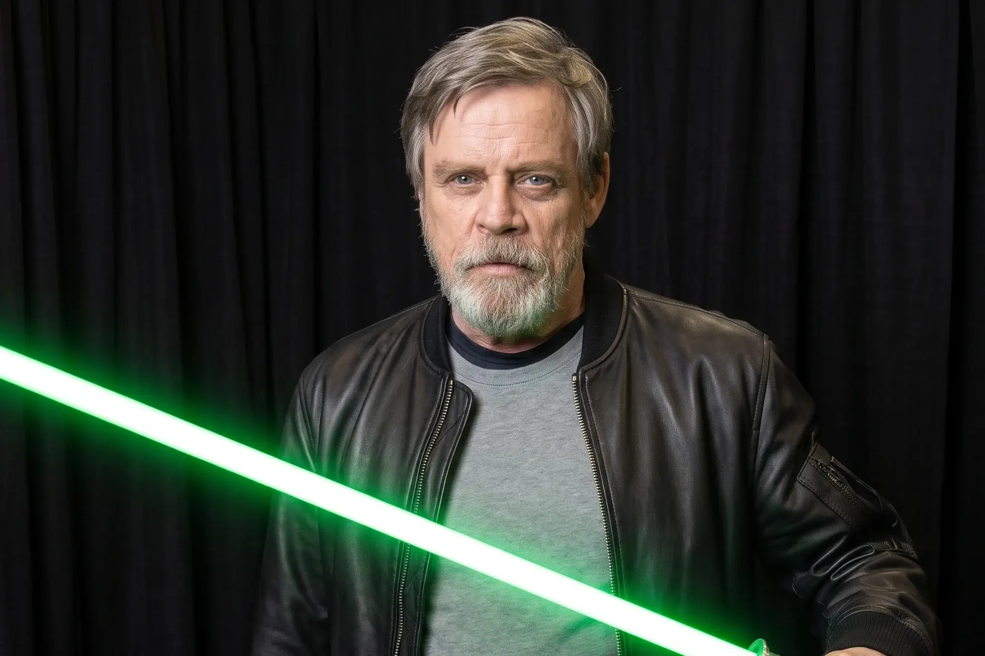 Mark Hamill with lightsaber.️