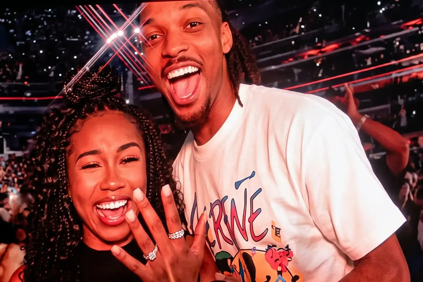 Ziaire Williams and his Fiancée, Paris Timan at a Bruno Mars concert.