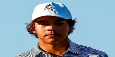 A picture of Charlie Woods at the Ritz-Carlton Golf Club Orlando, Grande Lakes, wearing a white cap.